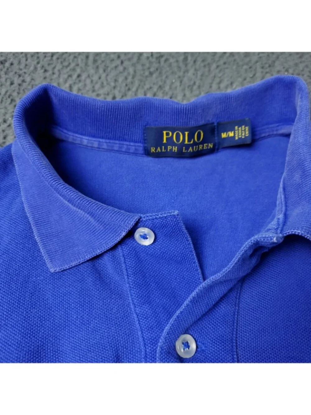 Polo Ralph Lauren Faded Shirt Men Medium Blue Short Sleeve Blue Orange Pony y2k
